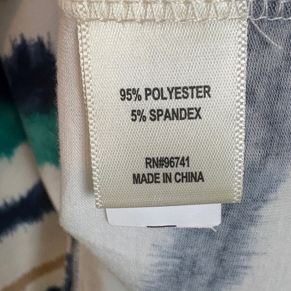 NWT Truself Blue/Yellow/Green/White Striped Short Sleeve Crewneck Pullover Top - Picture 7 of 8